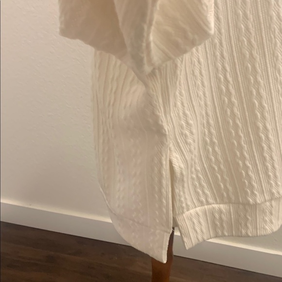 SHEIN Cream Crew Neck Sweater with Textured Knit - Picture 4 of 4